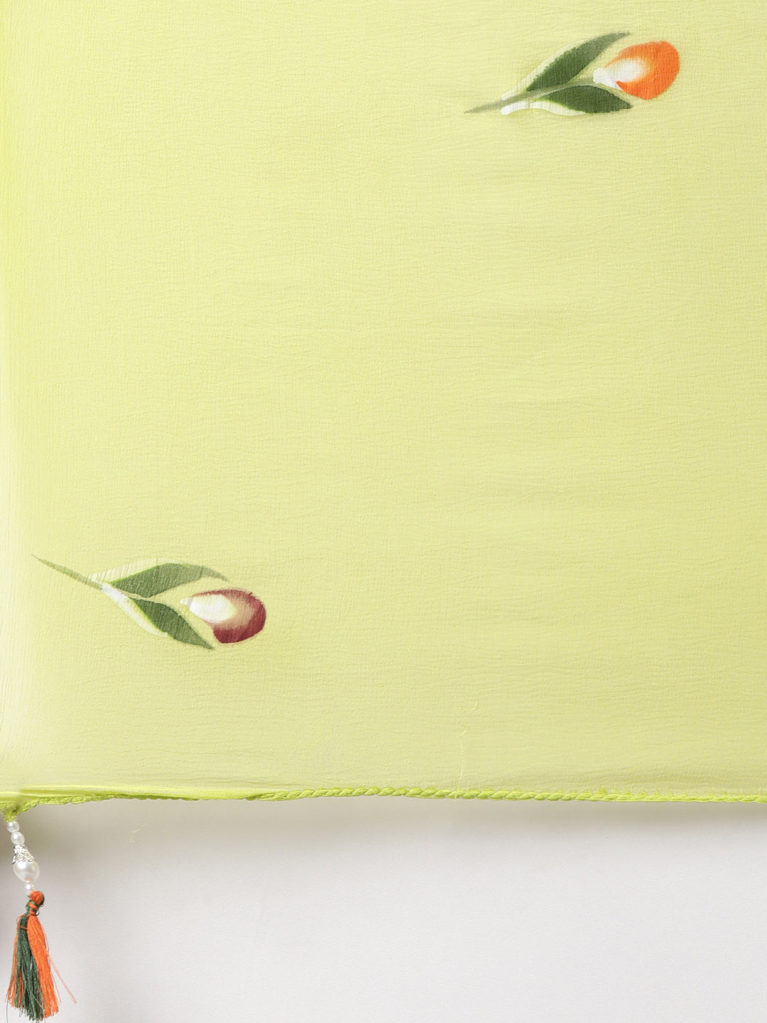 Neerus Green Regular Straight Floral Kurta And Trousers With Dupatta