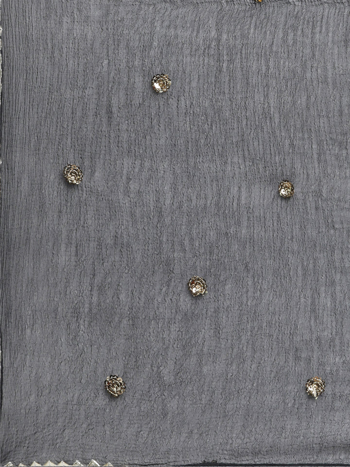 Neerus Grey printed floral suit set - detail view 4