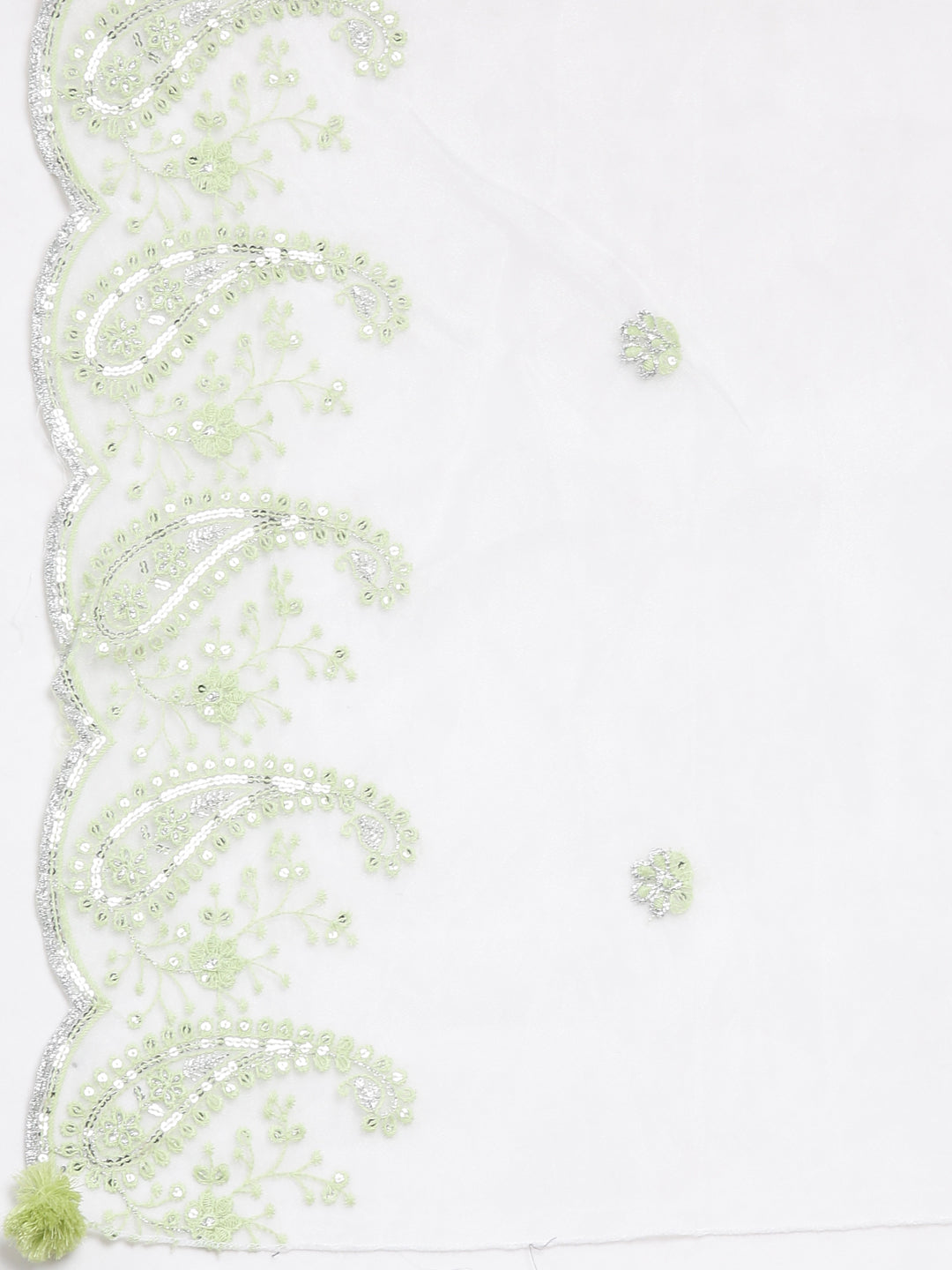 Neerus Green Panelled Straight Embroidered Kurta and Palazzos With Dupatta