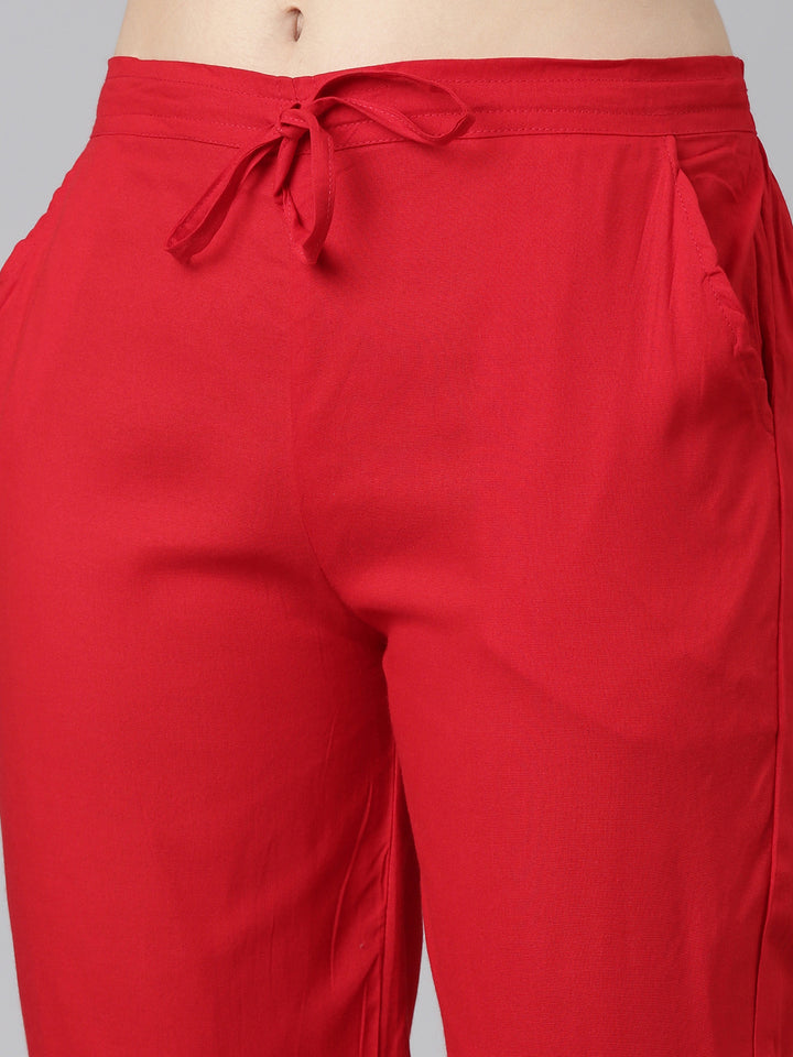 Neerus Yellow Regular Straight Printed Kurta And Trousers Dupatta