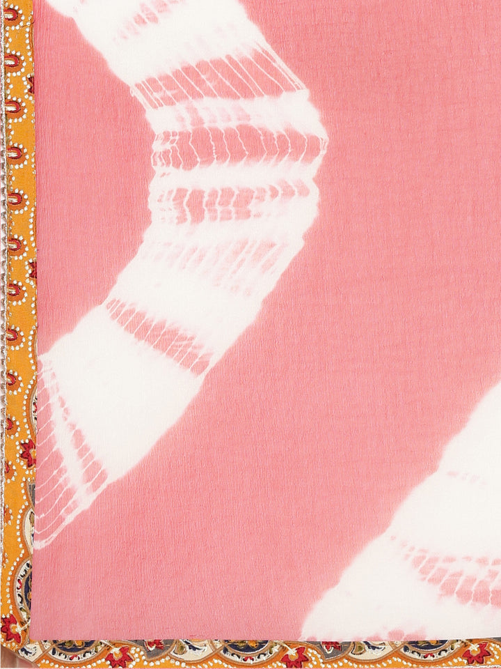 Neerus Yellow Regular Straight Printed Kurta And Trousers With Dupatta