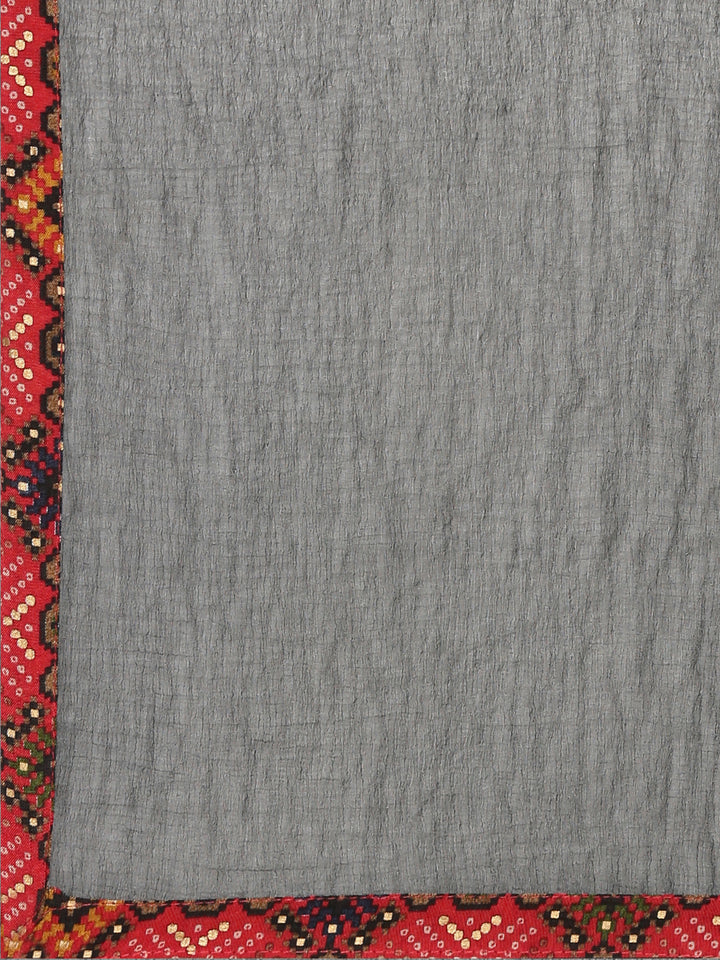 Neerus Red Regular Straight Printed Kurta And Trousers With Dupatta