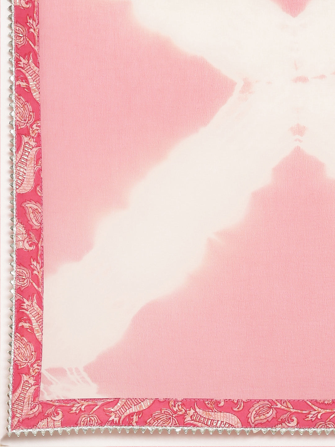 Neerus Pink printed straight kurta set with dupatta - detail view 4