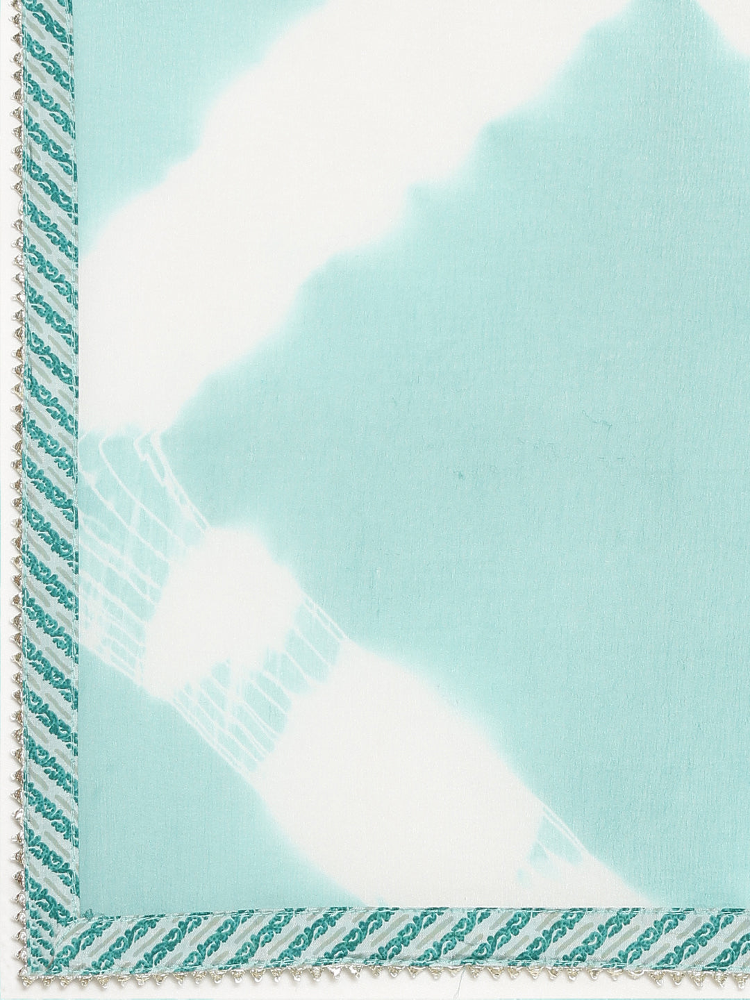 Neerus Sea Green Regular Straight Printed Kurta And Trousers With Dupatta