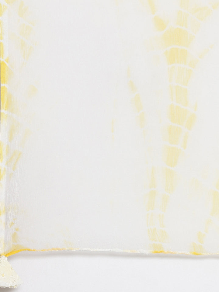 Neerus Yellow Regular Straight Dyed Kurta And Trousers With Dupatta