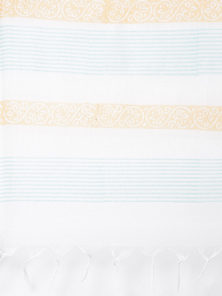 Neerus Yellow Regular Straight Printed Kurta And Trousers With Dupatta