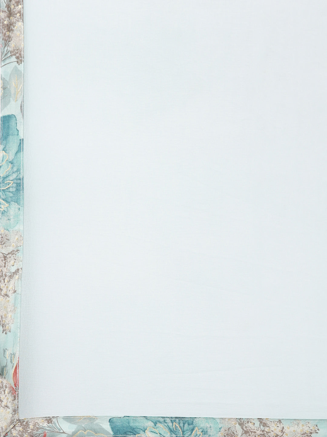 Neerus Blue printed floral straight suit set - detail view 4
