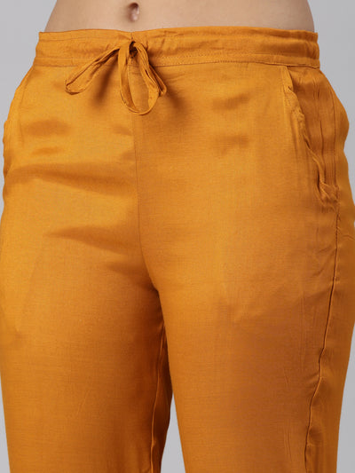 Neeru's Mustard Regular Straight Floral Readymade suits