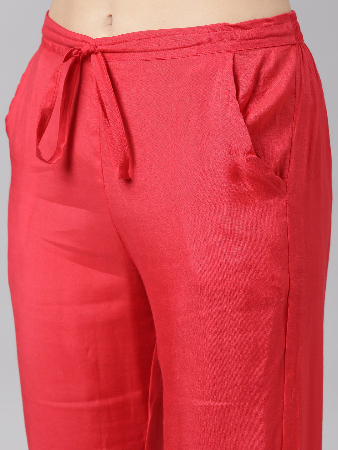 Neerus Red Georgette Printed Suit Set - detail view 4