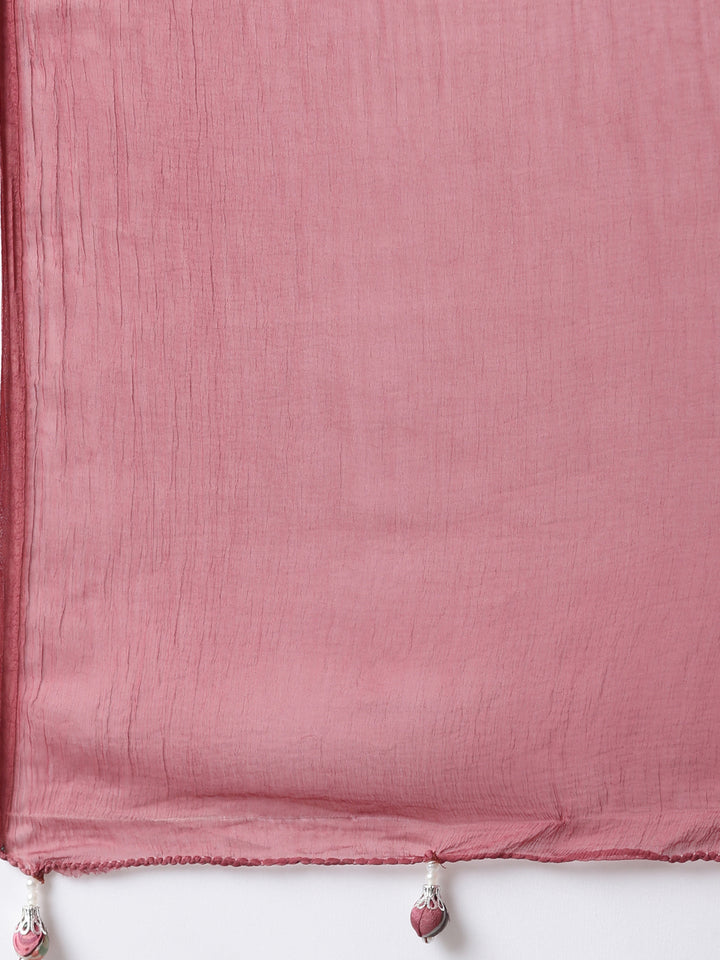 Neerus Pink printed floral suit set - detail view 4