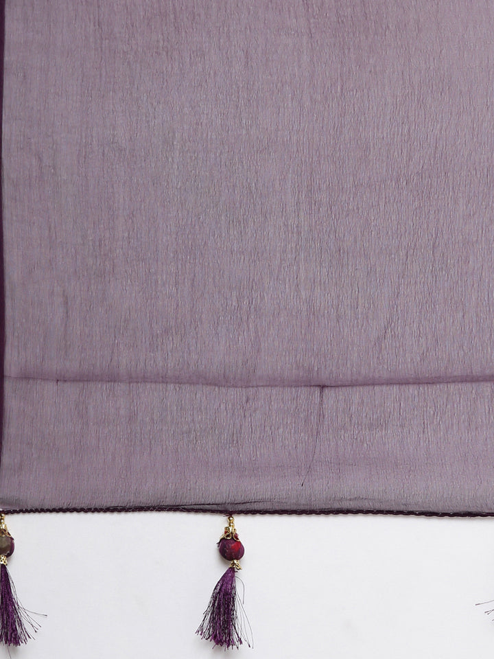 Neerus Purple printed floral suit set - detail view 4