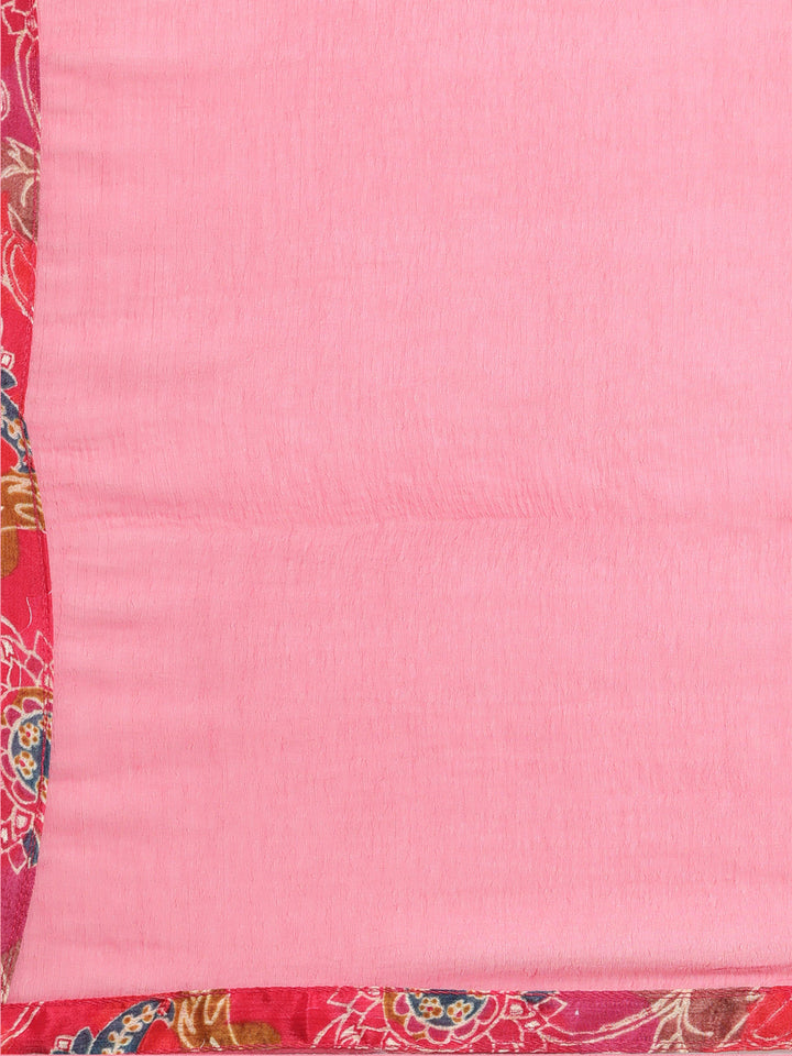Neerus Pink floral printed straight suit set - detail view 4