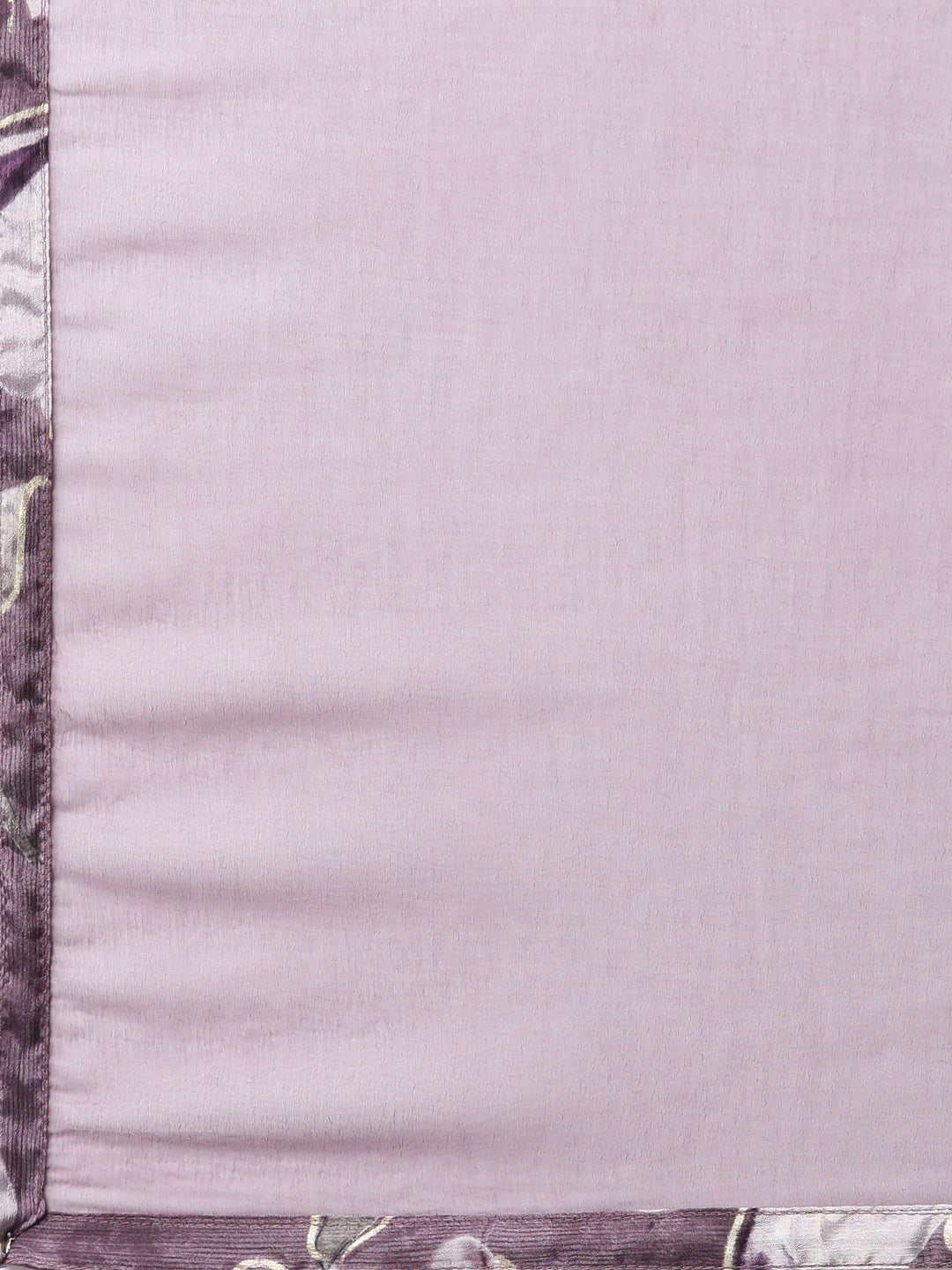 Neerus Purple Pleated Straight Floral Kurta And Trousers With Dupatta