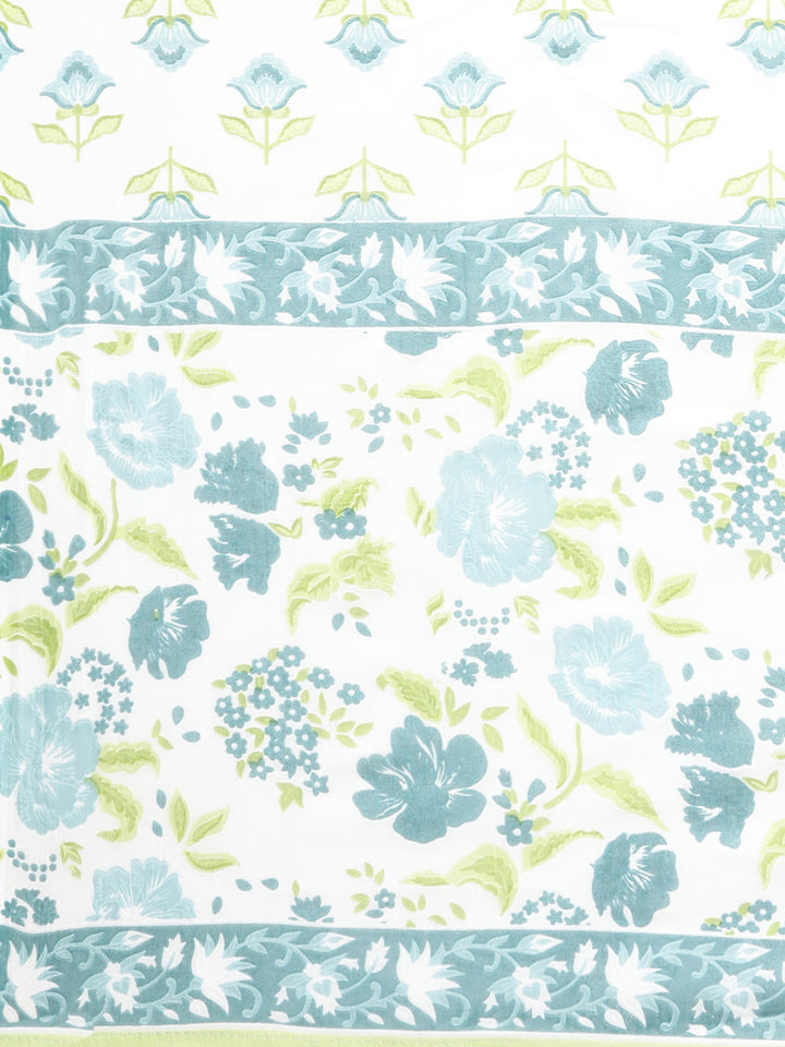 Neerus Green cotton printed suit set - detail view 3