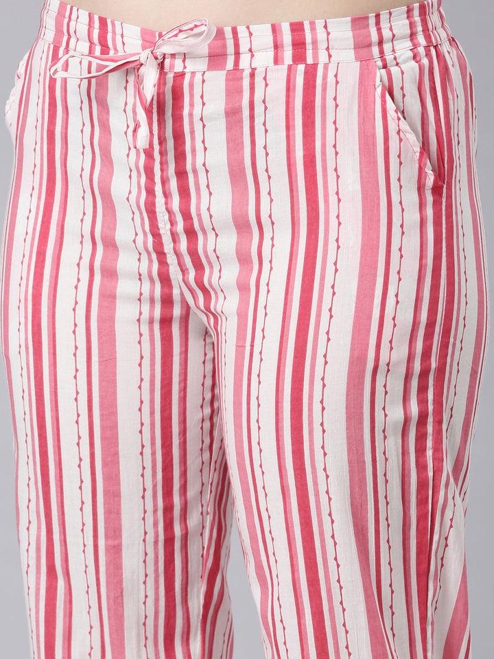 Neerus Rose Panelled Straight Floral Kurta And Trousers With Dupatta