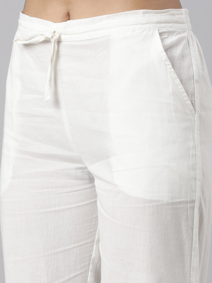 Neerus Yellow Panelled Straight Printed Kurta And Trousers With Dupatta