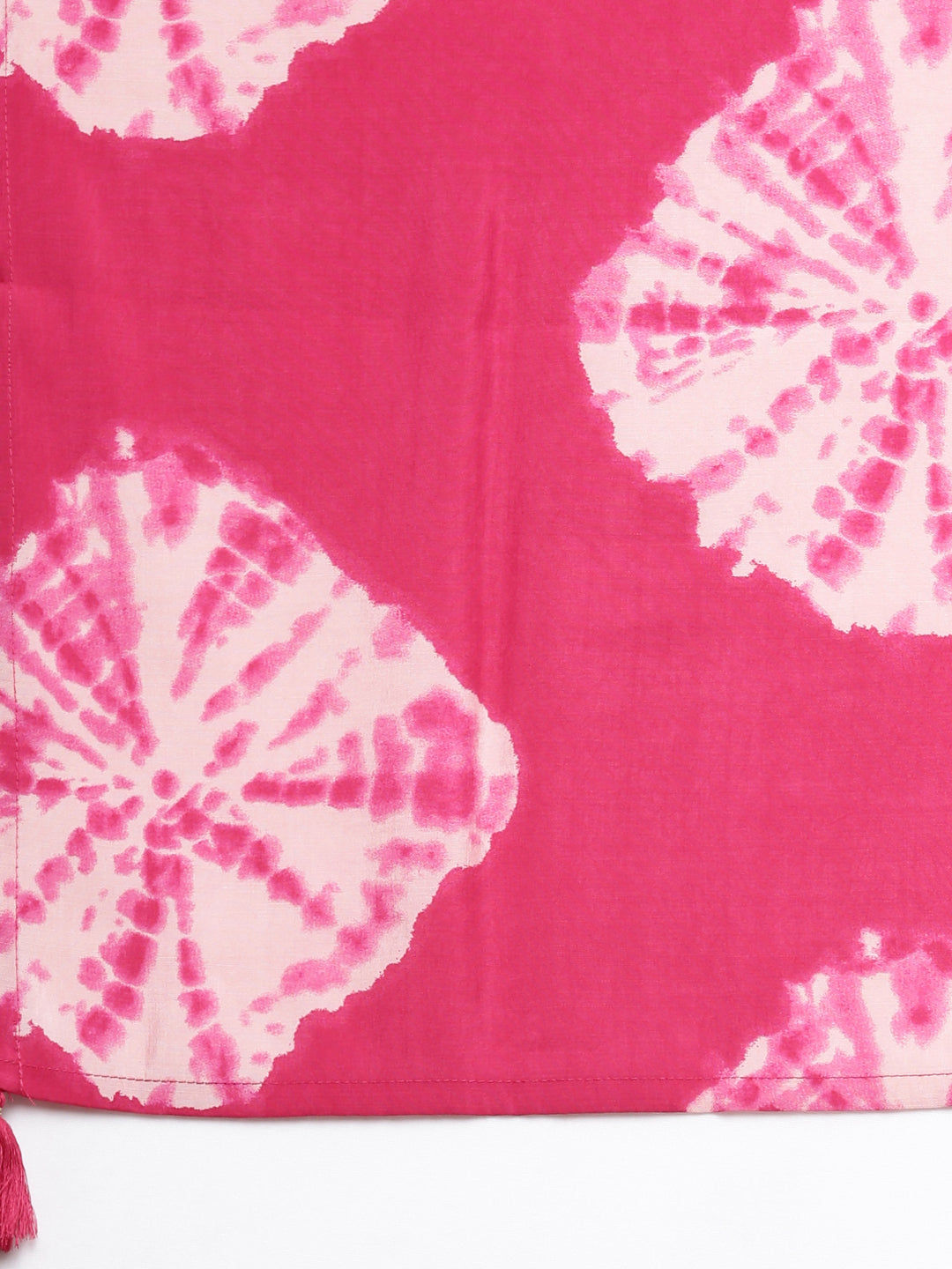 Neerus Pink printed striped straight suit set - detail view 4