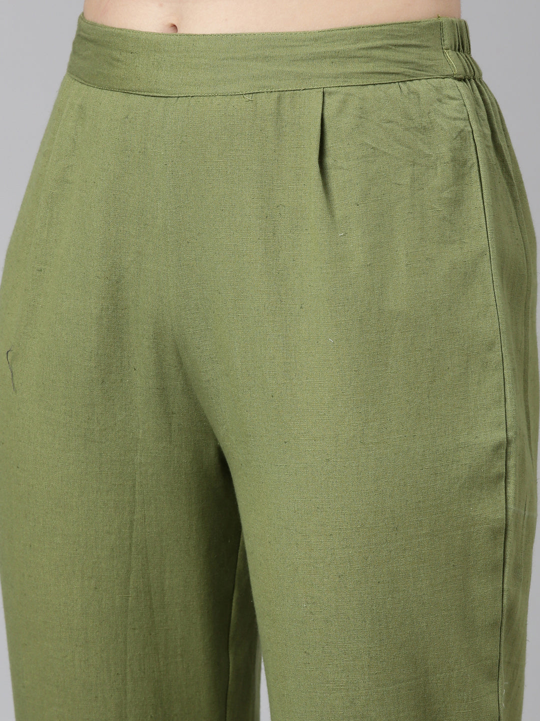Neerus Green printed straight kurta set - detail view 3