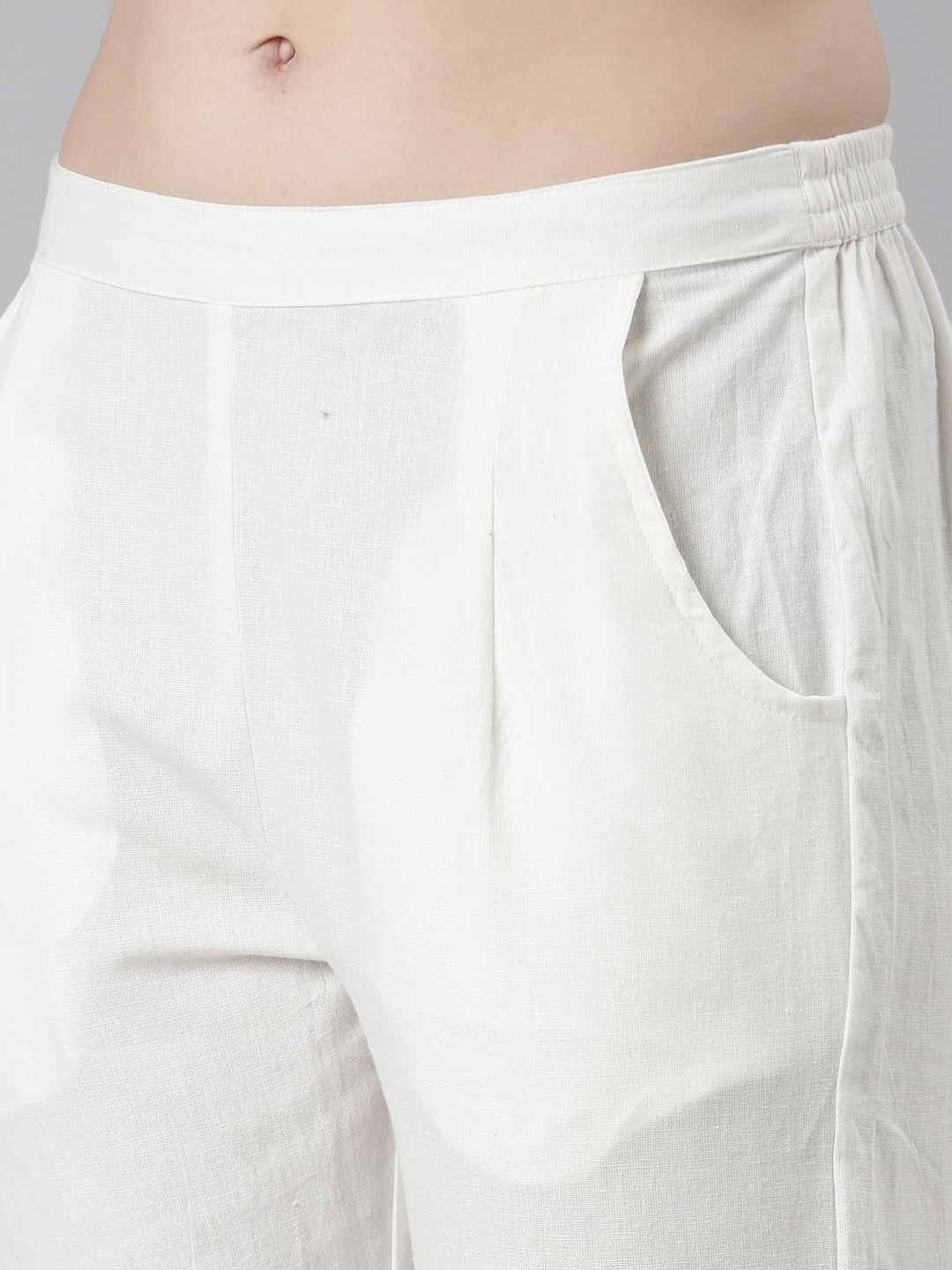 Neerus Navy Blue Regular Straight Solid Kurta And Trousers