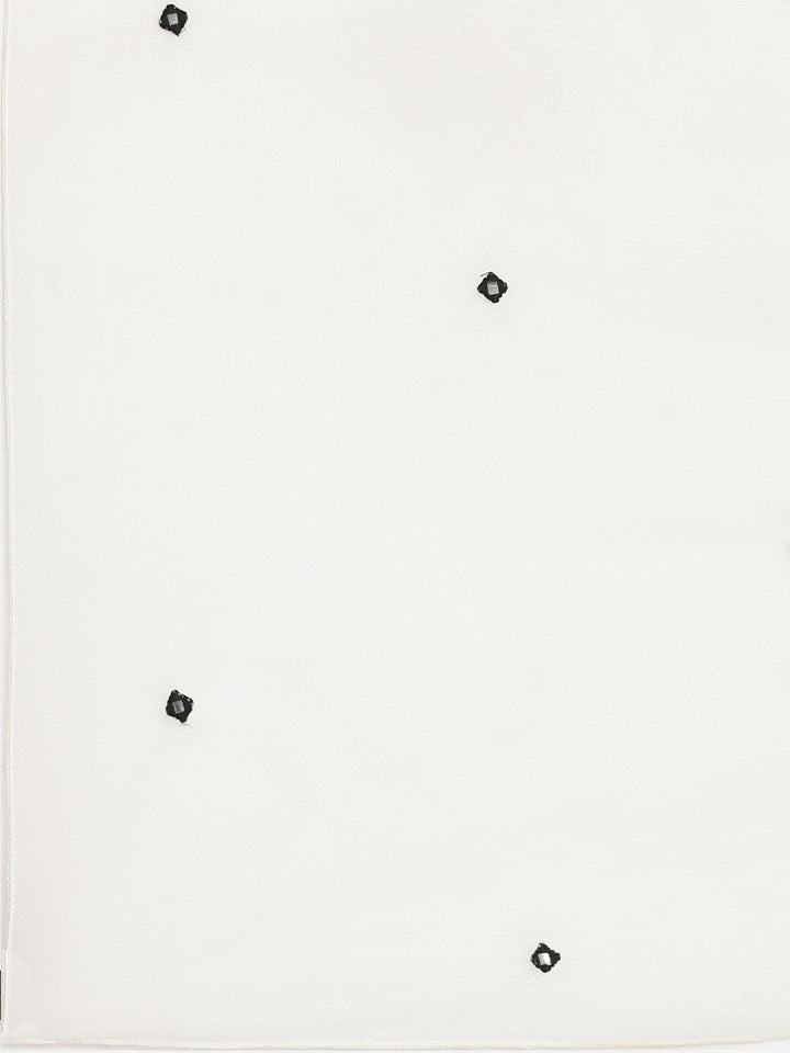 Neerus Cream Regular Straight Embroidered Kurta And Sharara With Dupatta