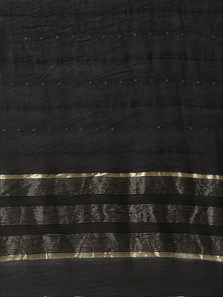 Neerus Black printed straight kurta set with dupatta - detail view 4