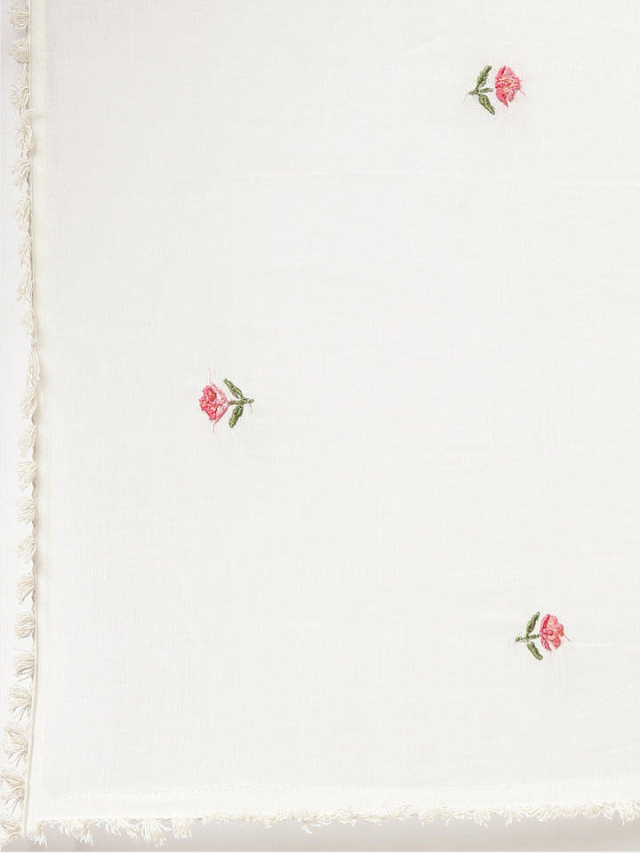 Neerus Beige embroidered straight kurta set - detail view 4