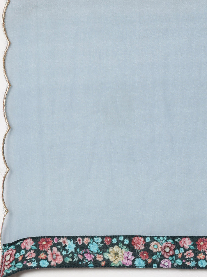 Neerus Green printed floral suit set - detail view 3