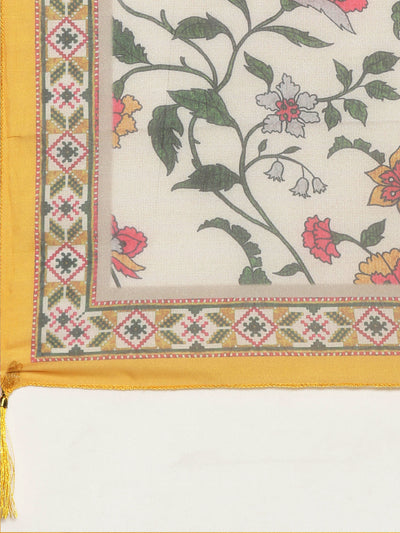 Neeru's Yellow Regular Straight Solid Kurta And Trousers With Dupatta
