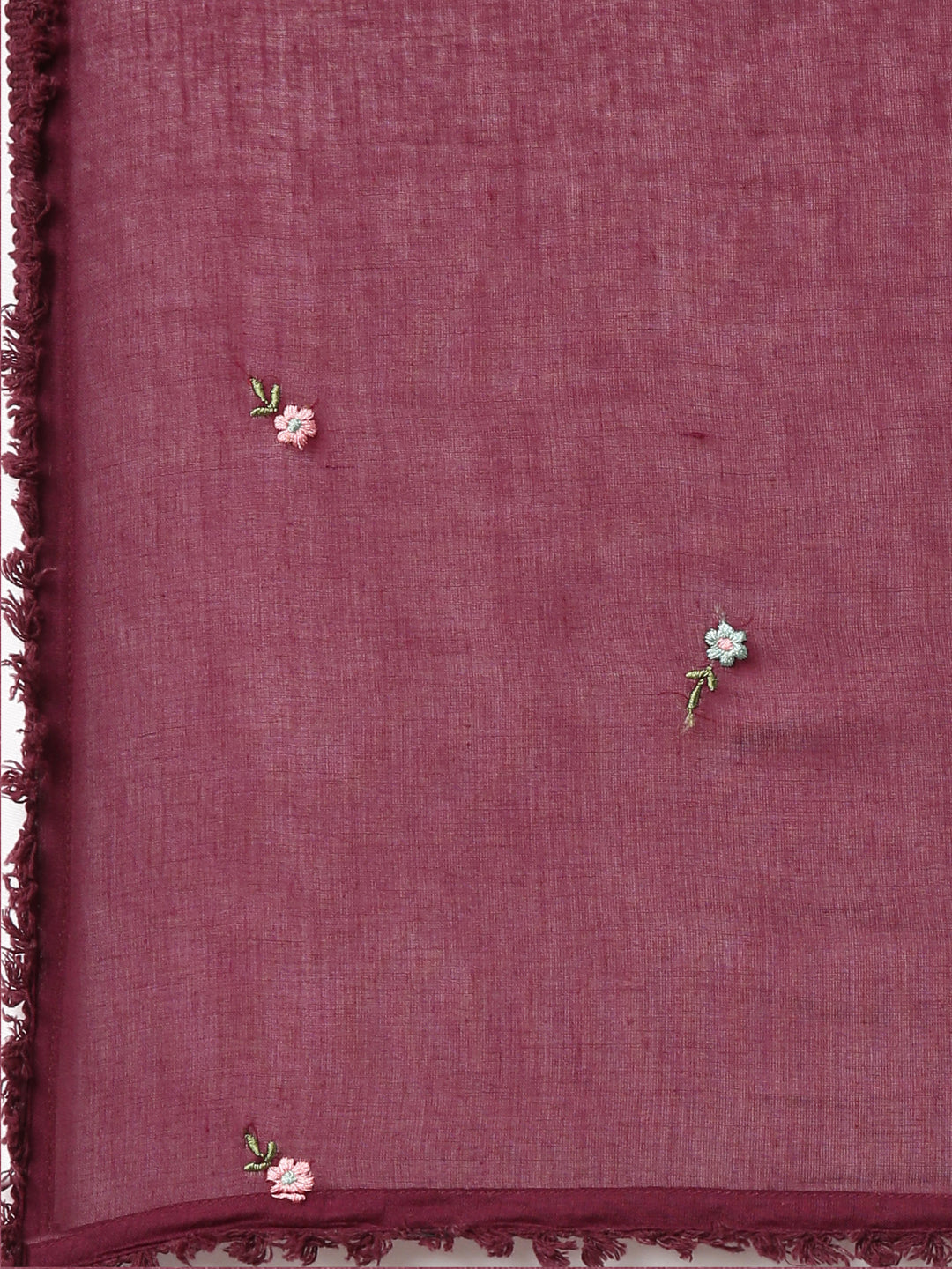 Neerus Purple printed straight kurta set with dupatta - detail view 4