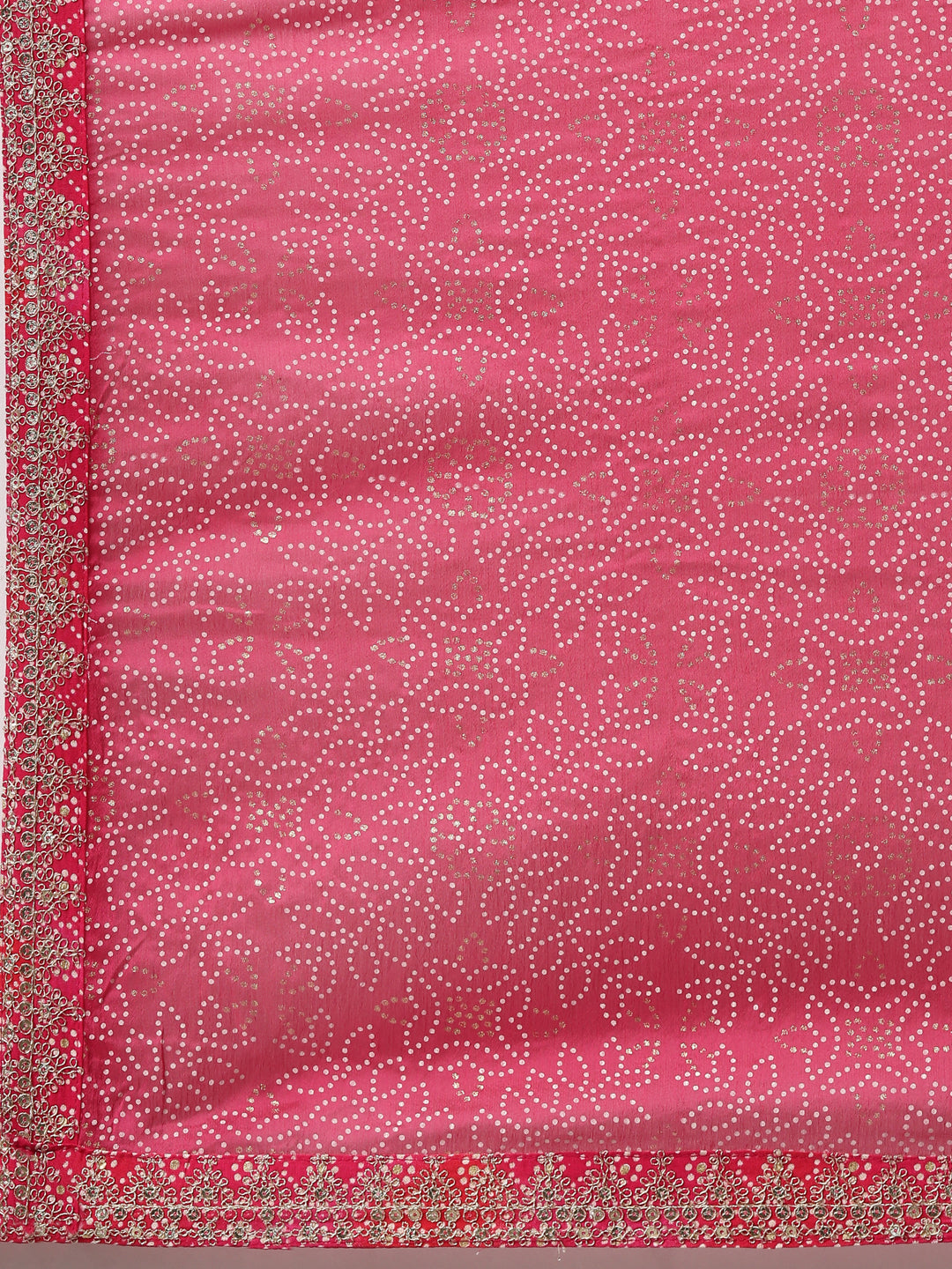 Neerus Pink printed straight kurta set with dupatta - detail view 4