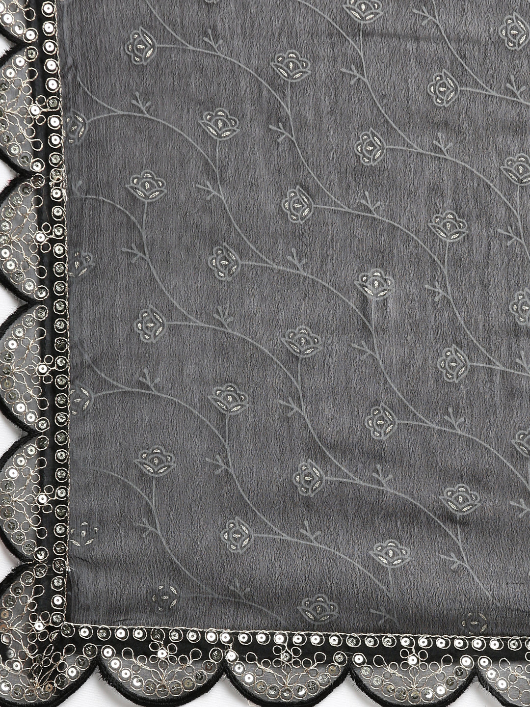 Neeru's Black Regular Straight Printed Readymade Suits