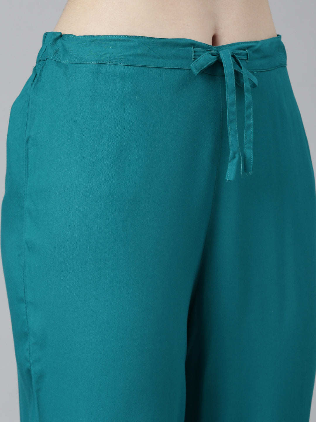 Neerus Green printed floral kurta set with trouser and dupatta - detail view 3