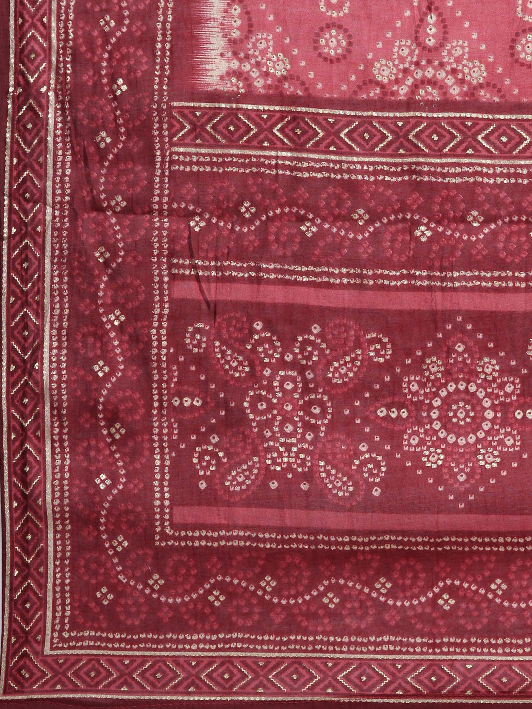Neerus Maroon printed panelled suit set - detail view 5