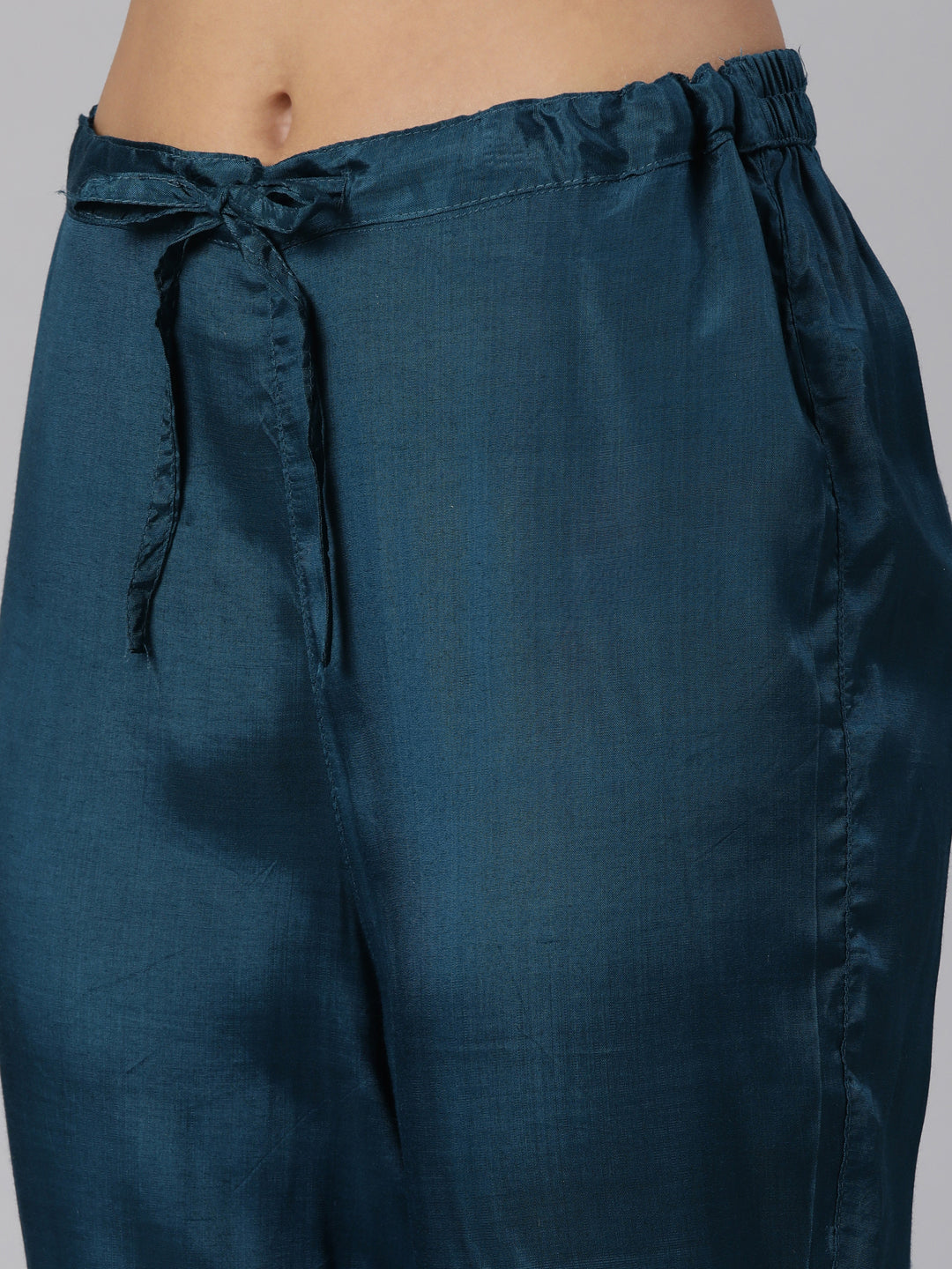 Neeru's Blue Regular Straight Floral Kurta And Trousers With Dupatta