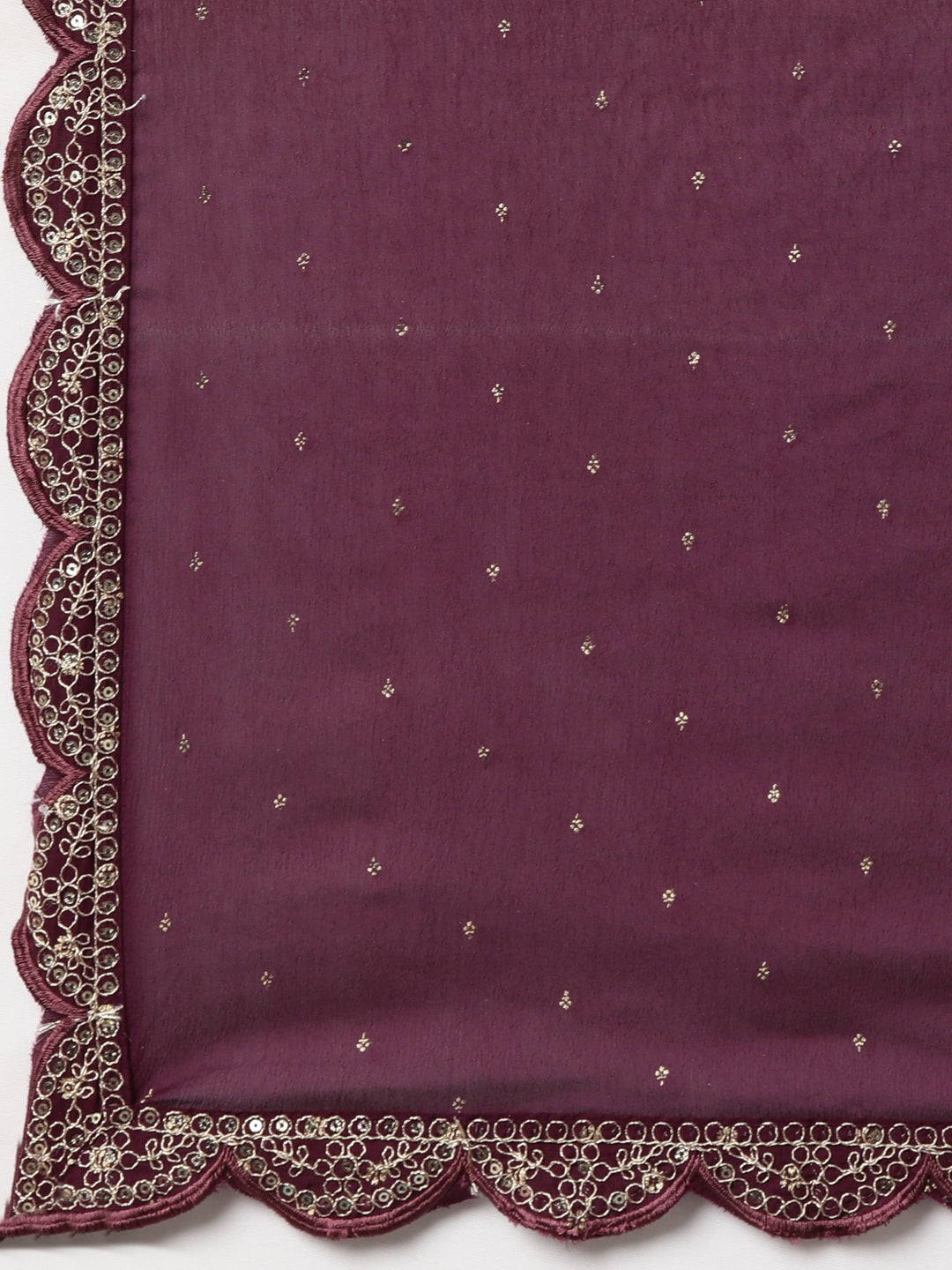 Neeru's Purple Regular Straight Floral Kurta And Trousers With Dupatta