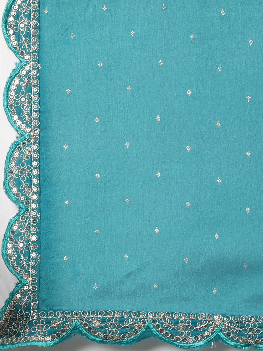 Neerus Green printed floral straight suit set - detail view 4