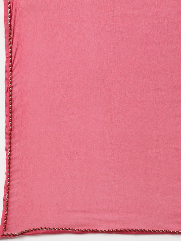 Neerus Yellow Regular Straight Floral Kurta And Trousers With Dupatta