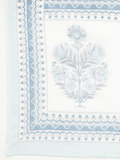Neerus Blue Regular Straight Floral Kurta And  Palazzos With Dupatta