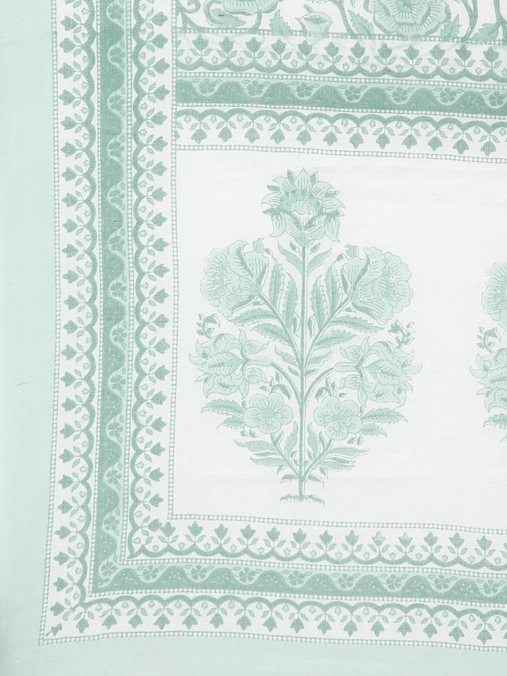 Neerus Green Regular Straight Floral Kurta And  Palazzos With Dupatta