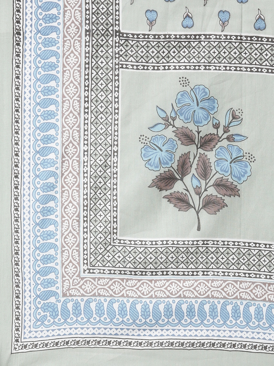 Neerus Green Regular Straight Floral Kurta And  Trousers With Dupatta