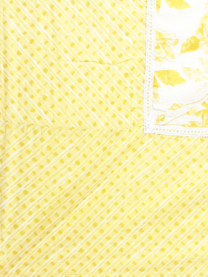 Neerus Yellow Regular Straight Floral Readymade suits