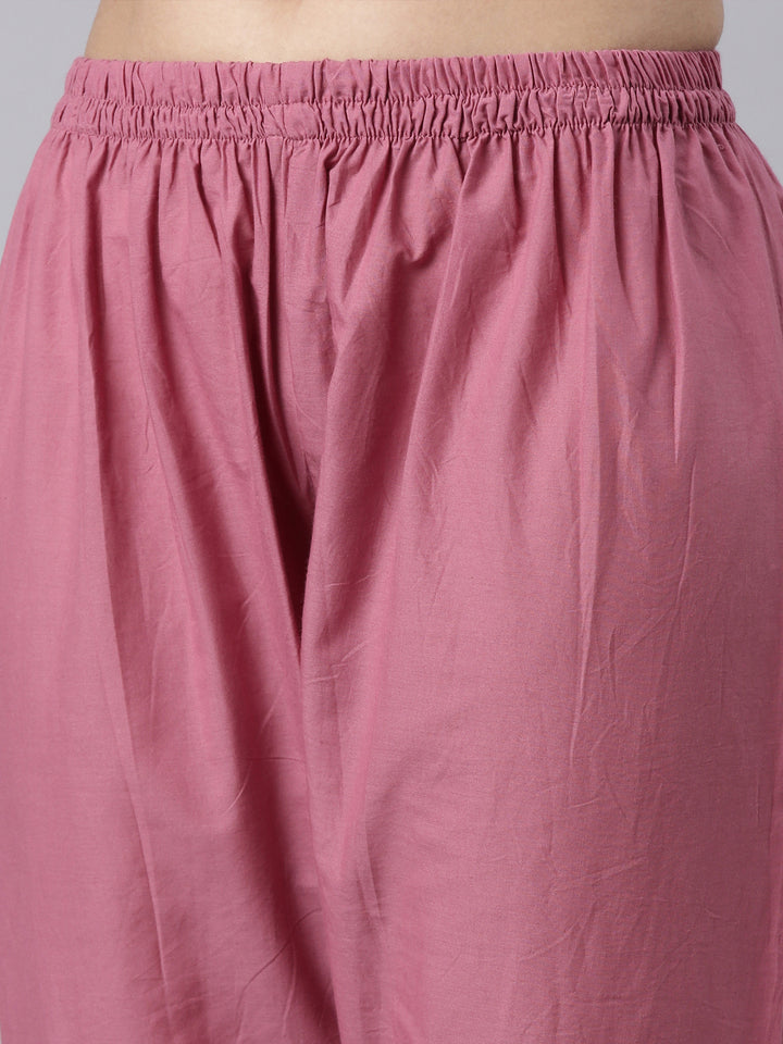 Neerus Purple panelled straight suit set - detail view 3