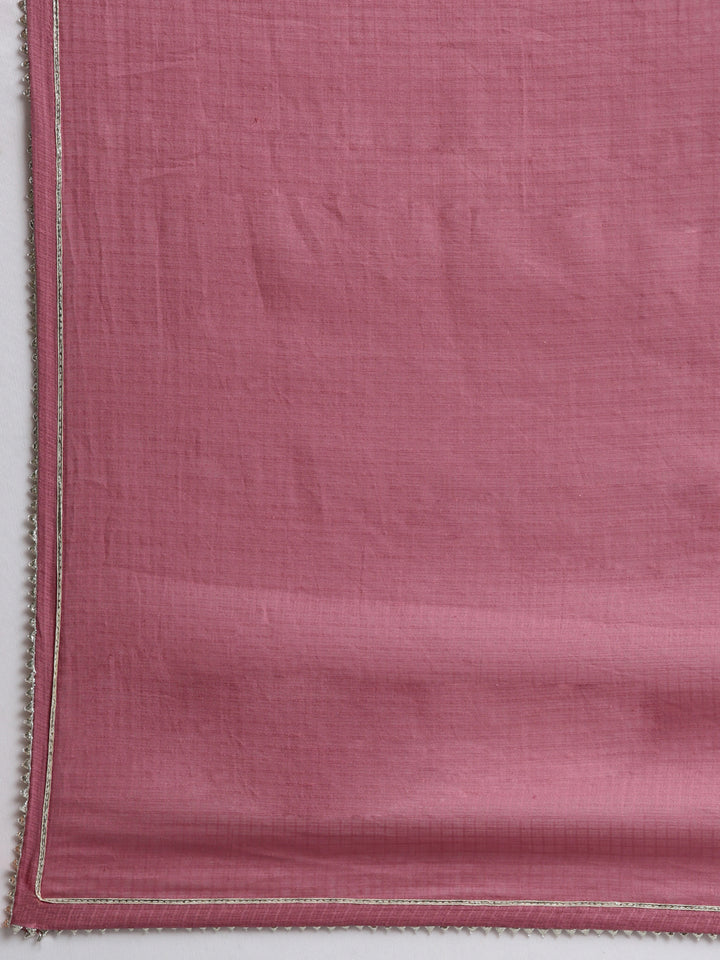 Neerus Purple panelled straight suit set - detail view 4