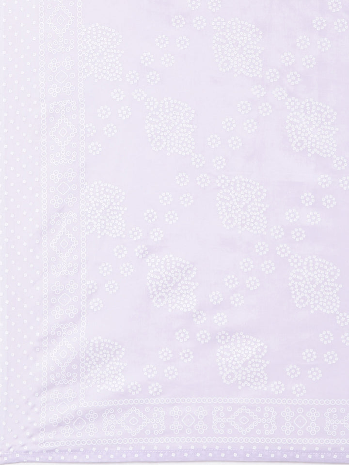 Neerus Purple georgette panelled straight suit set - detail view 5