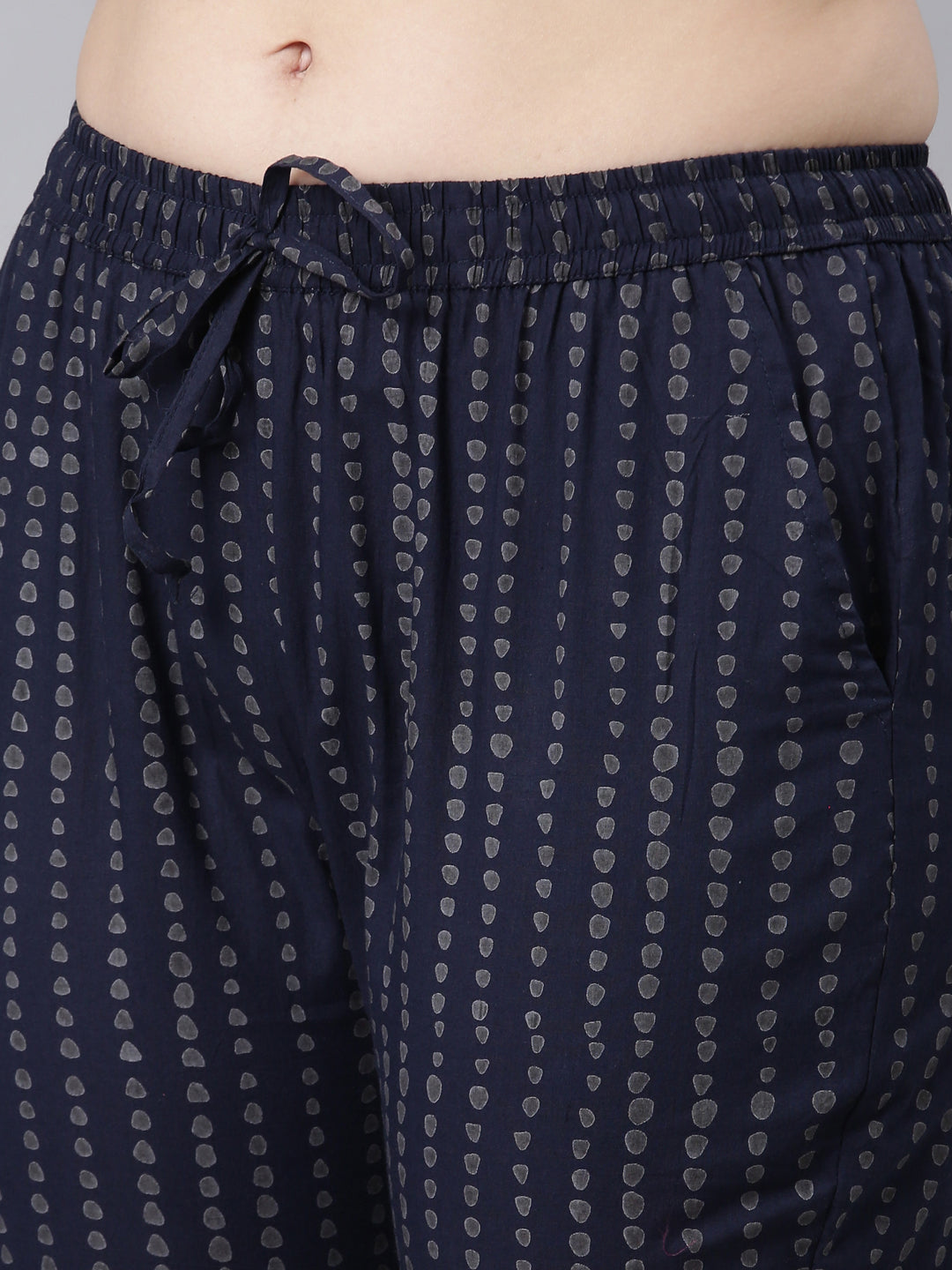Neerus Blue printed floral straight suit set - detail view 3
