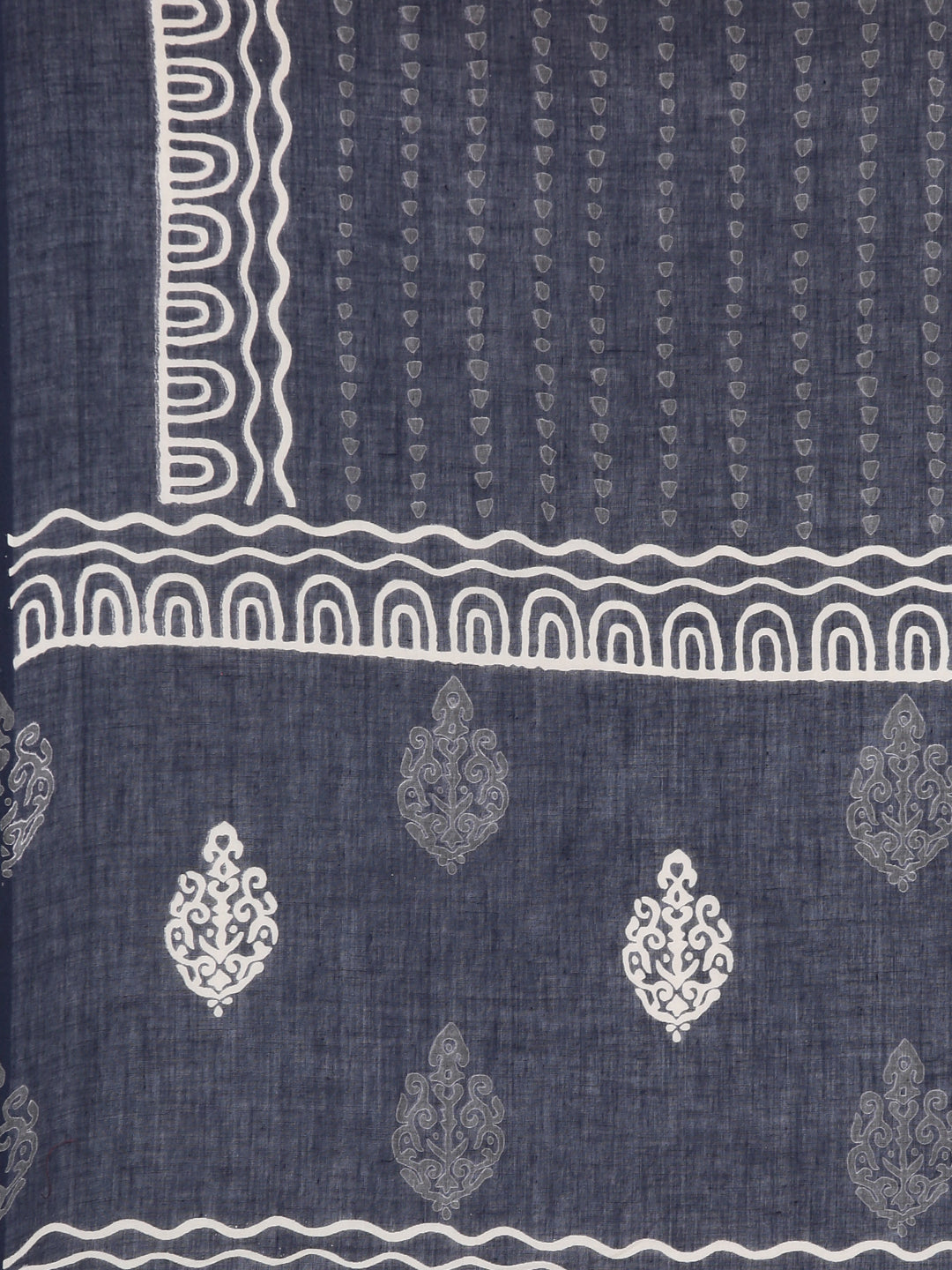 Neerus Blue printed floral straight suit set - detail view 4