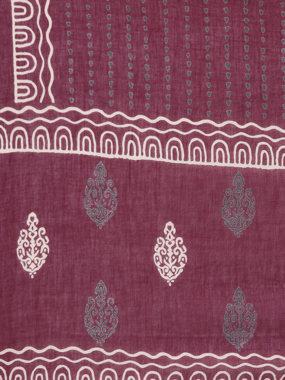 Neerus Maroon floral printed straight suit set - detail view 4