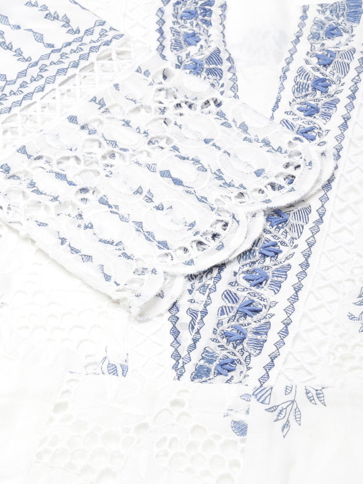 Neerus Blue printed panelled suit set - detail view 1