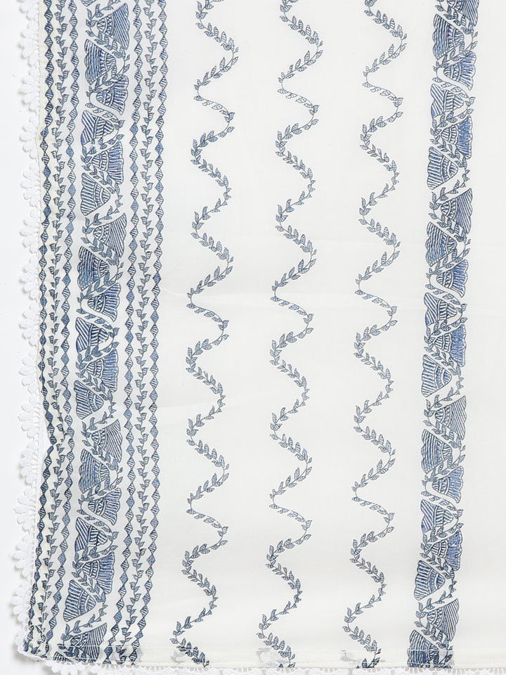 Neerus Blue printed panelled suit set - detail view 4