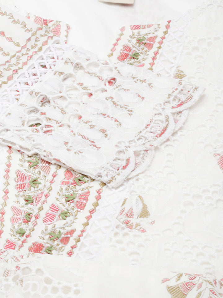 Neerus Red printed panelled suit set - detail view 1